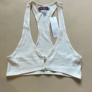Urban Outfitters Ivory Cropped Tank Top